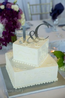 All white wedding Cake Cara Mia Events