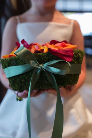 Moss Covered Flower Girl Basket