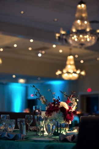 Teal and Purple Guest Table Teal and Purple Guest Table